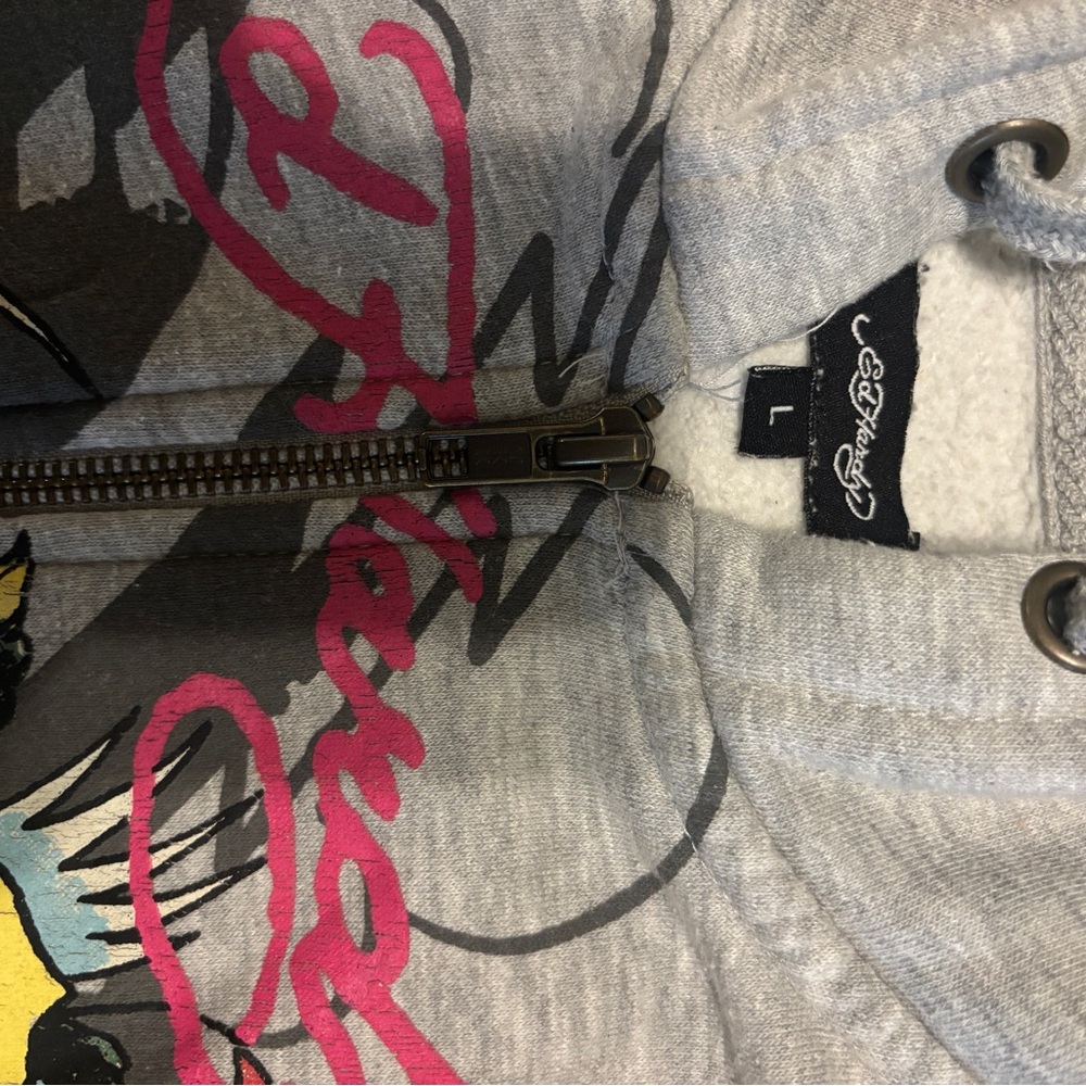 Ed Hardy Cropped Graphic Hoodie